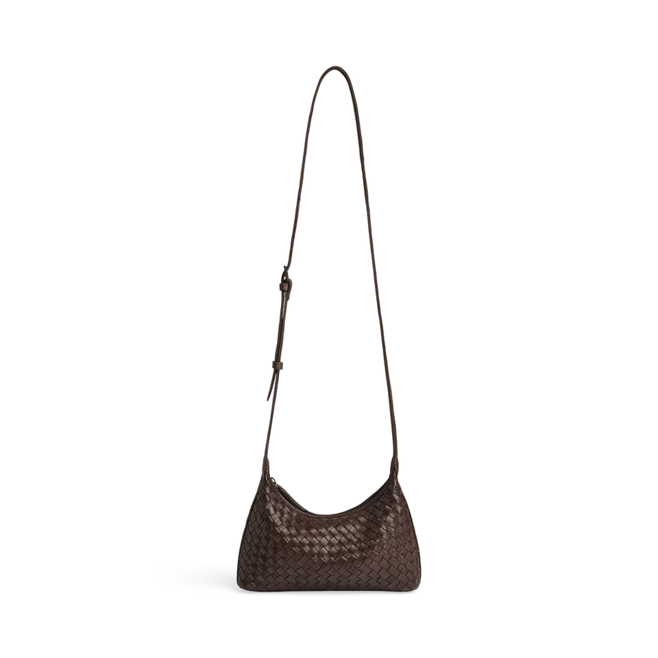Markberg AvenyaMBG Cross. Bag, Weave Dark Brown
