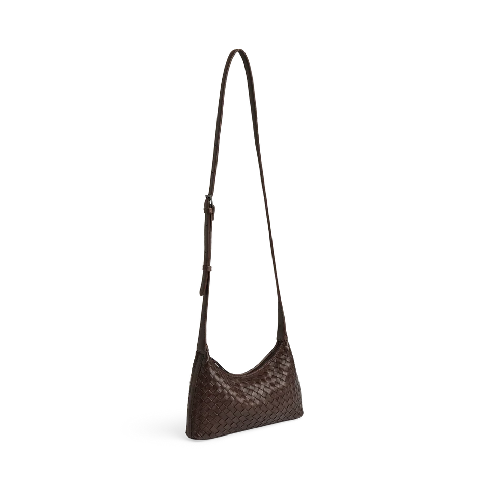 Markberg AvenyaMBG Cross. Bag, Weave Dark Brown