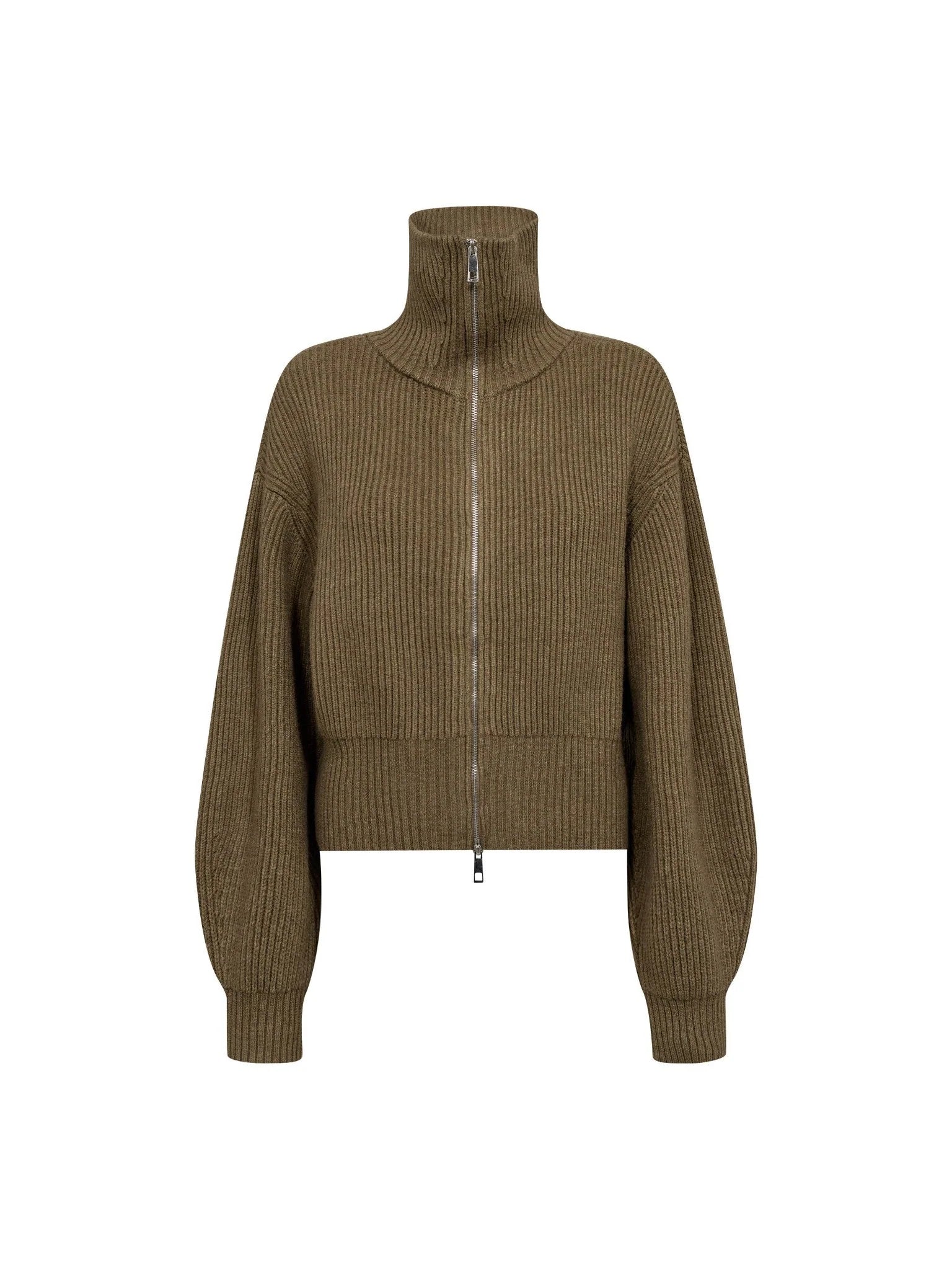 Co'Couture RowCC Zip Knit Cardigan 500027 Army