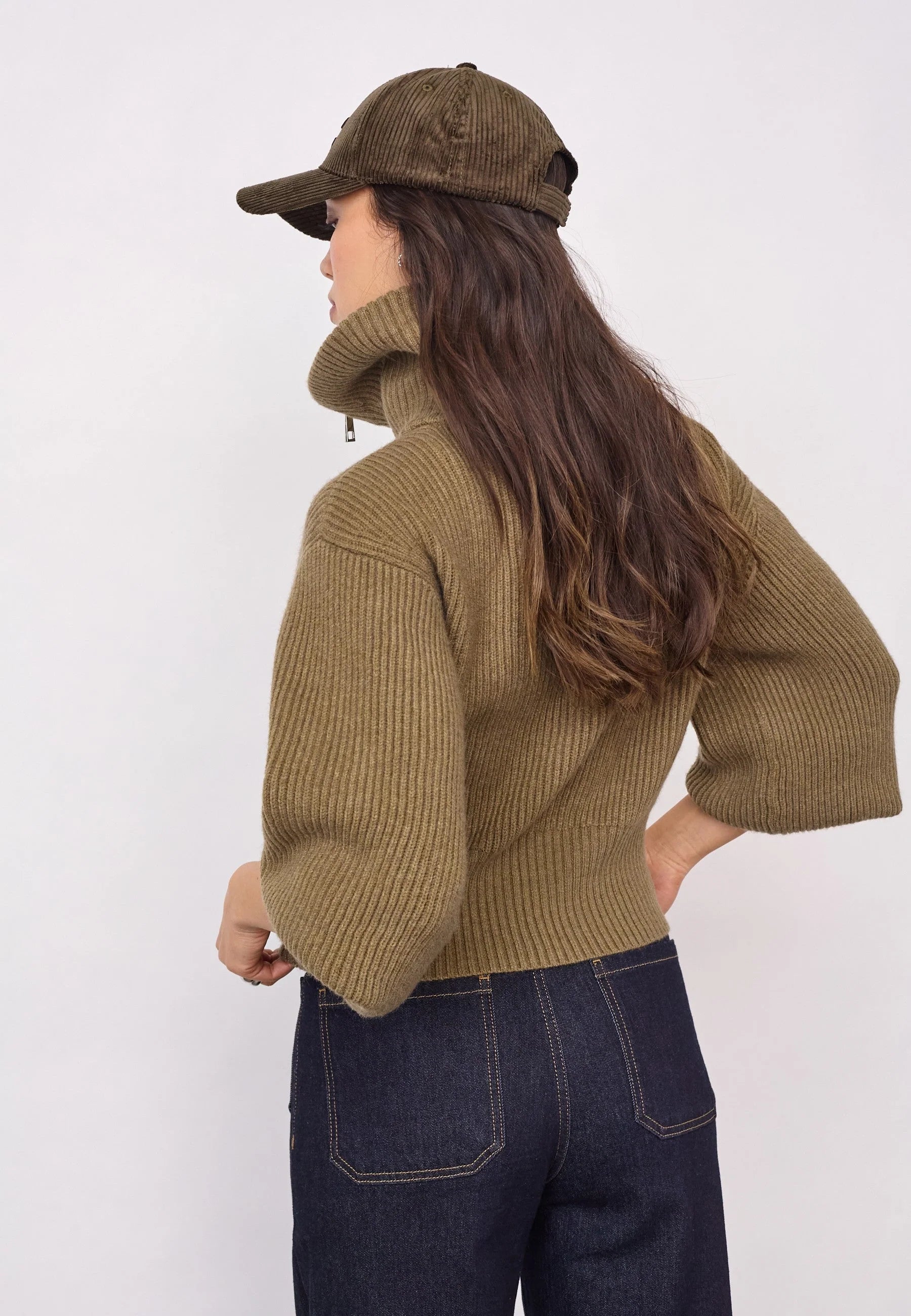 Co'Couture RowCC Zip Knit Cardigan 500027 Army