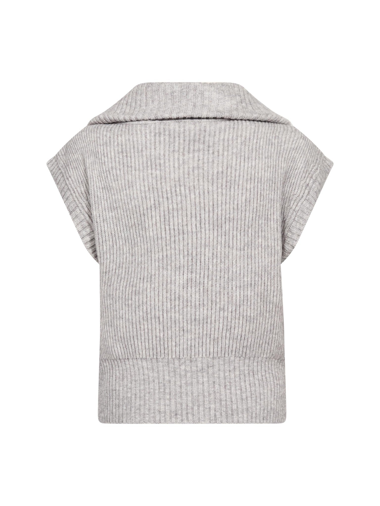 Co'Couture RowCC Zip Knit Vest 500028 Grey Melange