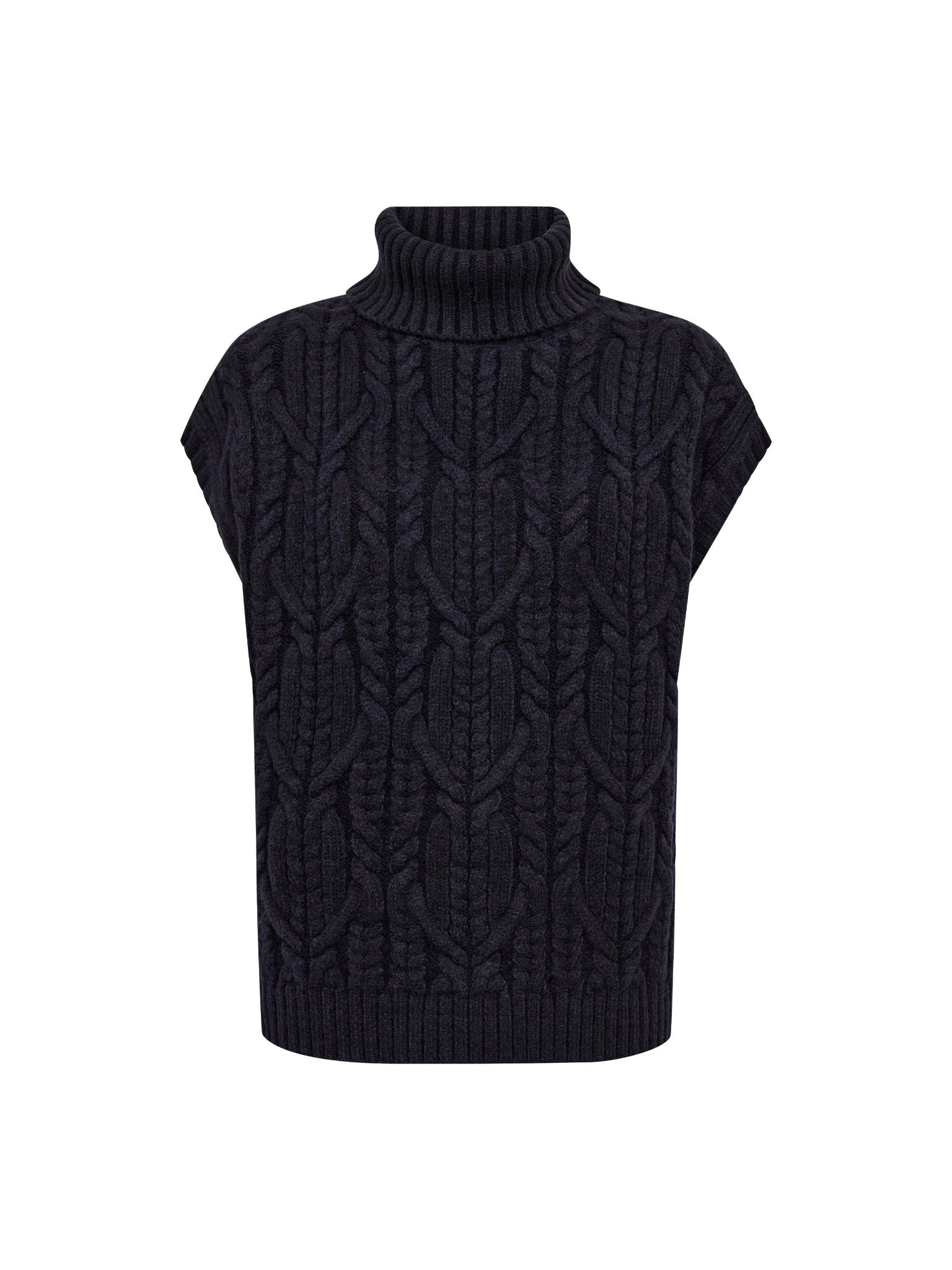 Co'Couture RowCC Oversize Cable Knit Vest 500112 Navy