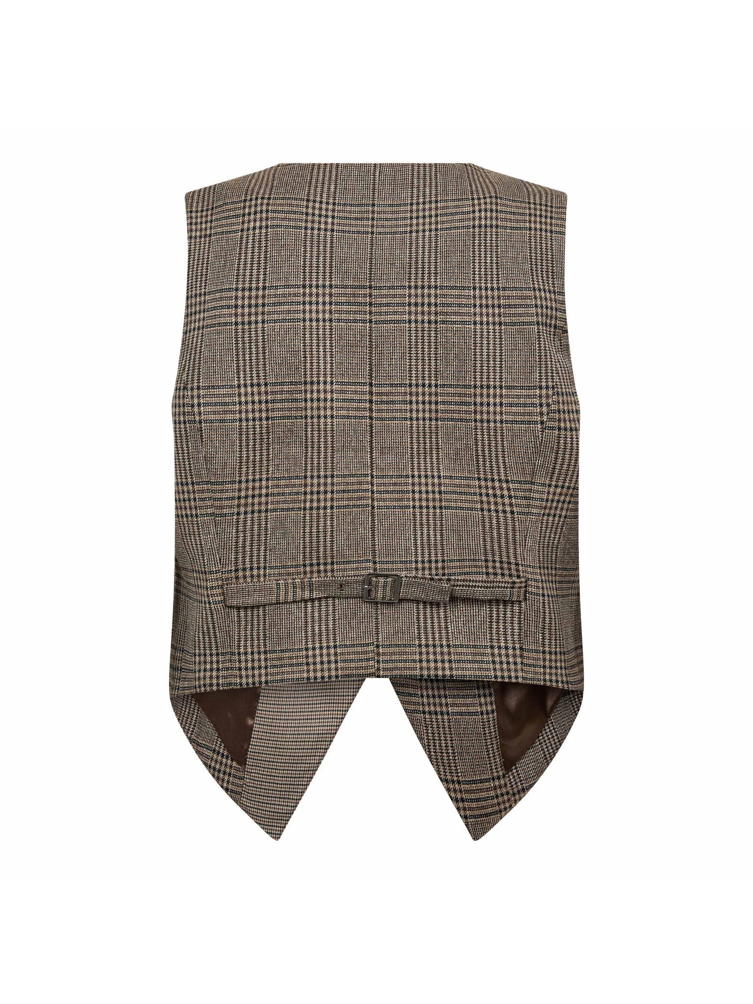 Co'Couture VeyaCC Check Wrap Vest Brown