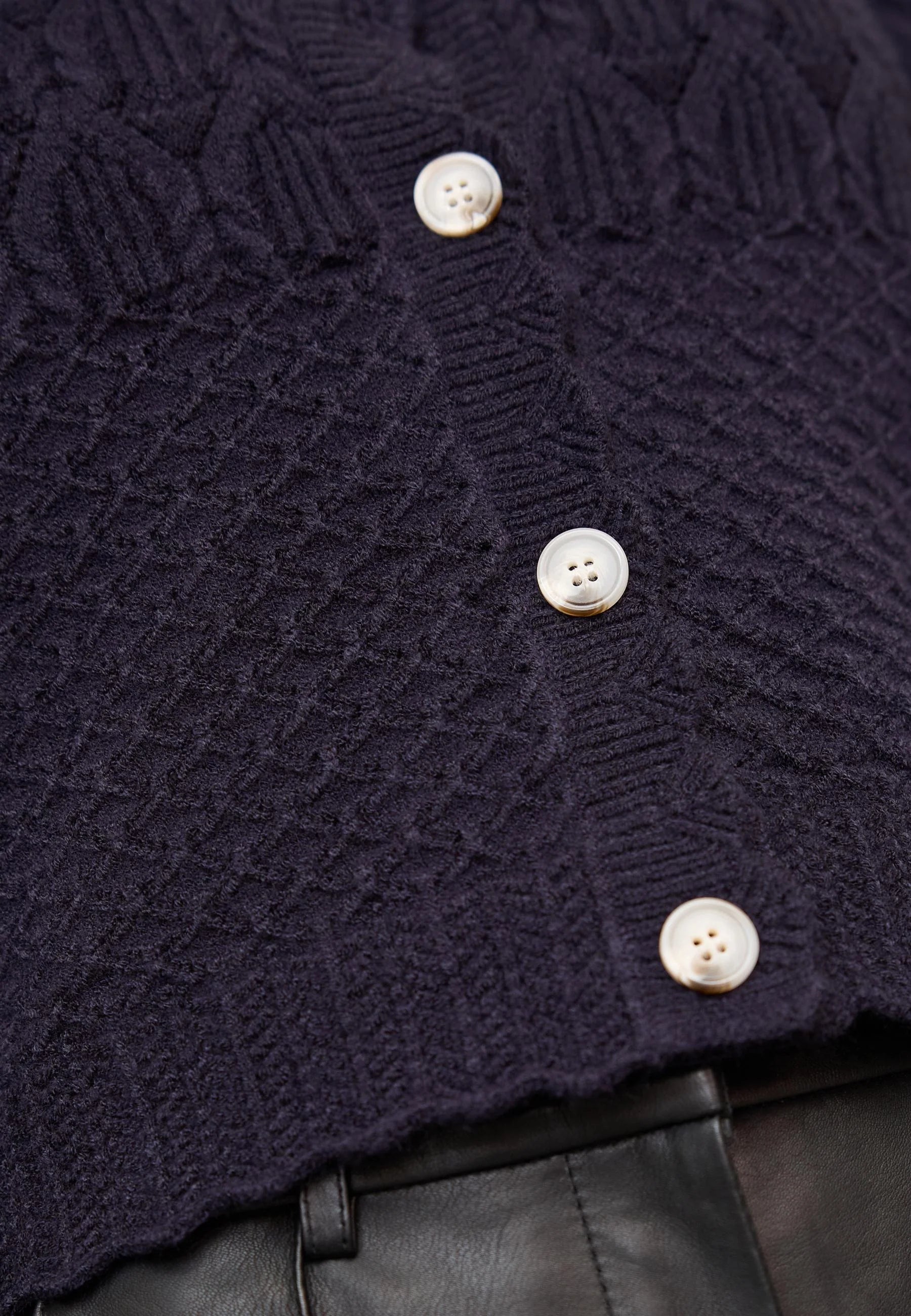 Co'Couture RowCC Pointelle Cardigan 500192 Navy