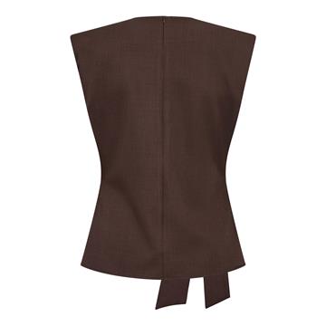 Co'Couture LunaCC Pleat Top Dark Brown