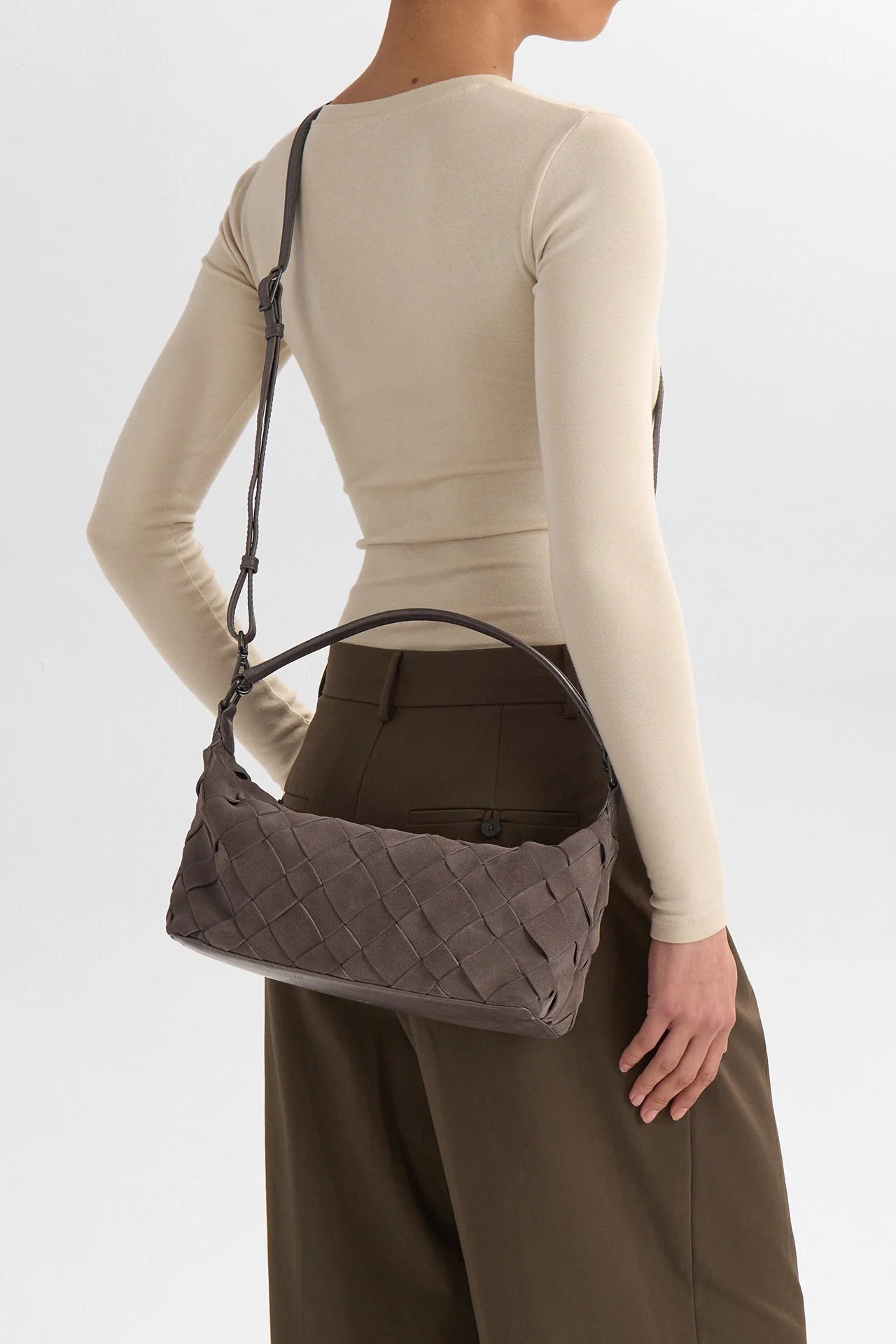 MarkBerg LotusMBG Bag Suede Weave Major Brown