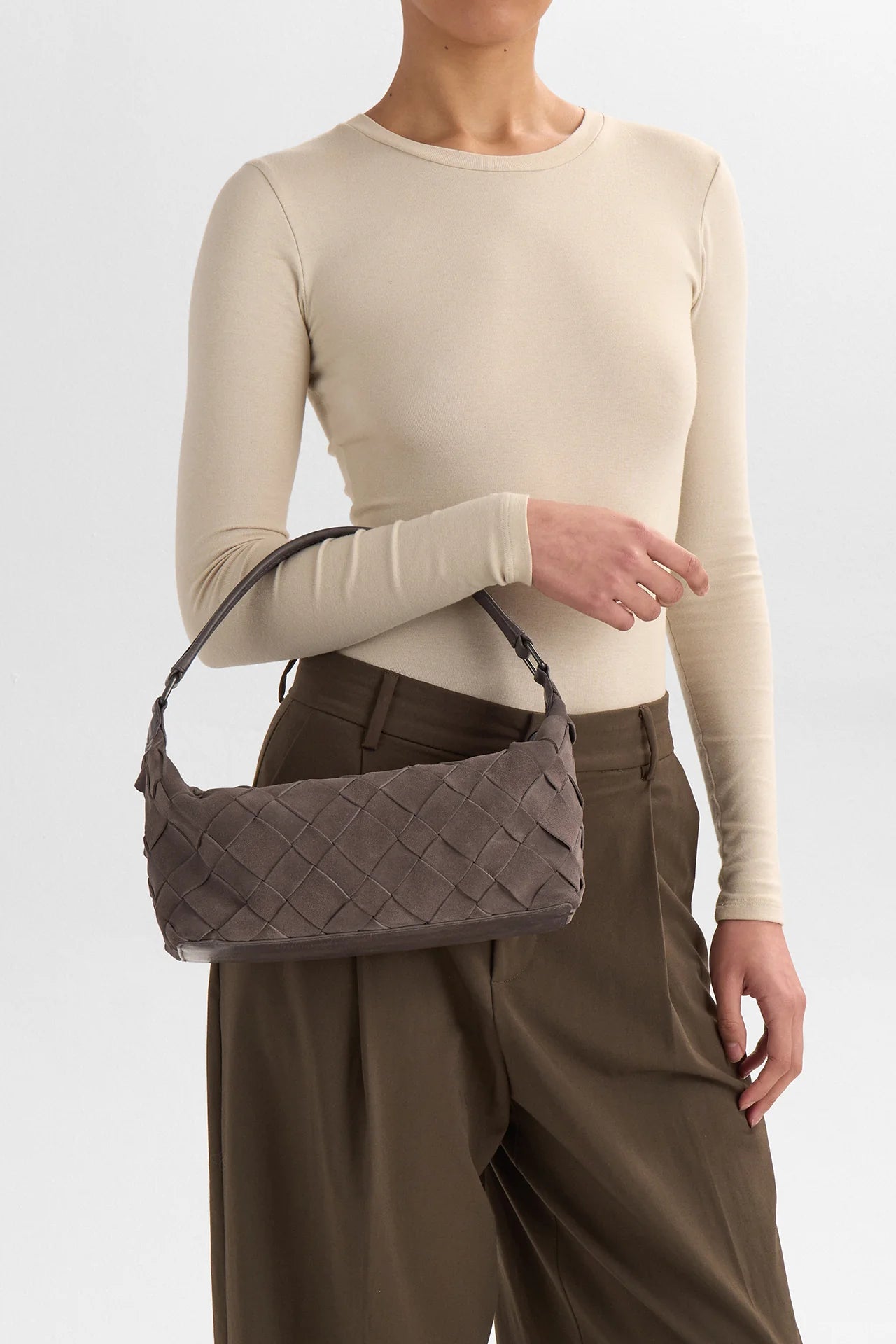 MarkBerg LotusMBG Bag Suede Weave Major Brown