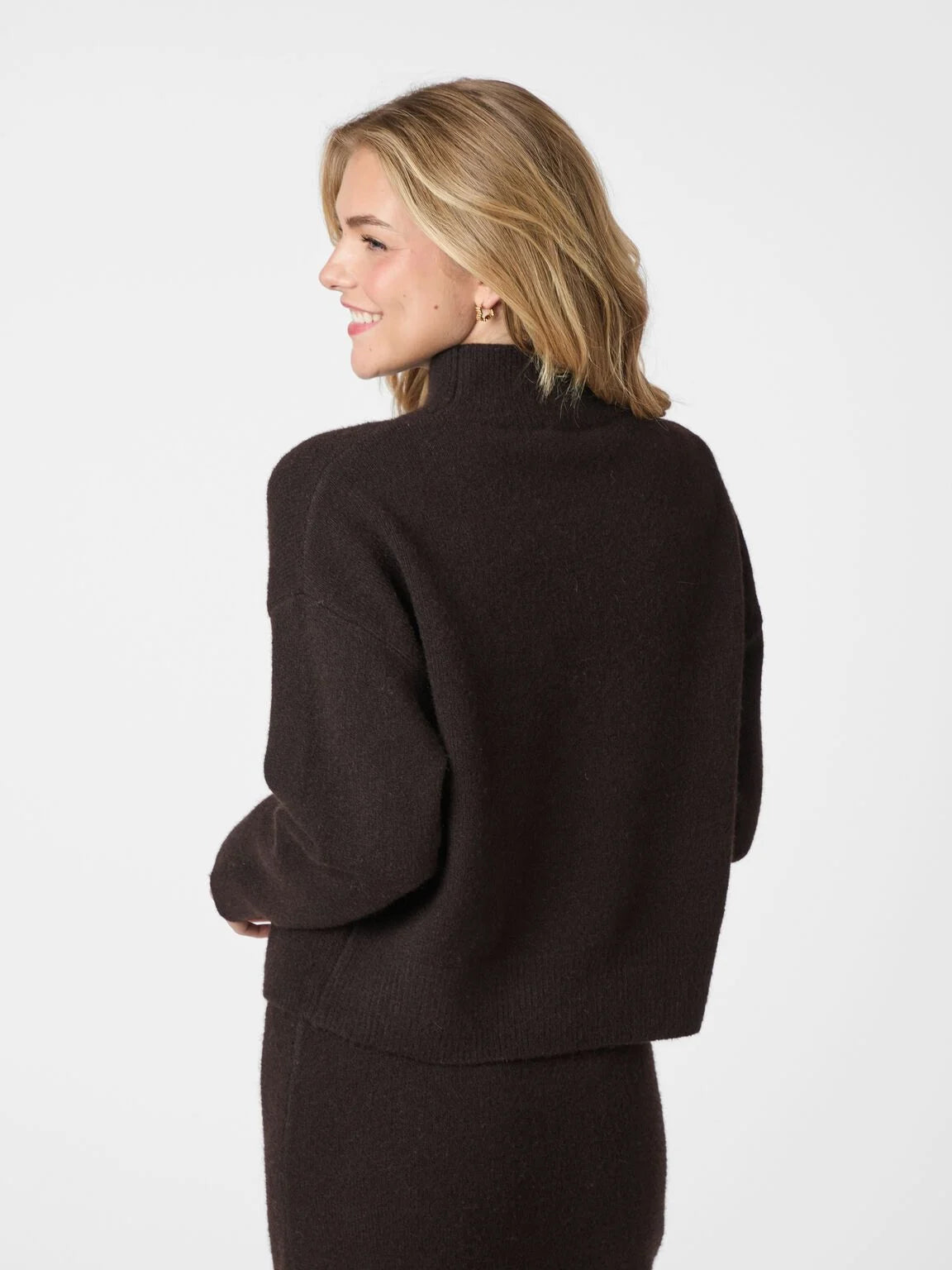 Neo Noir Paulina Knit Blouse 159703 Dark Brown
