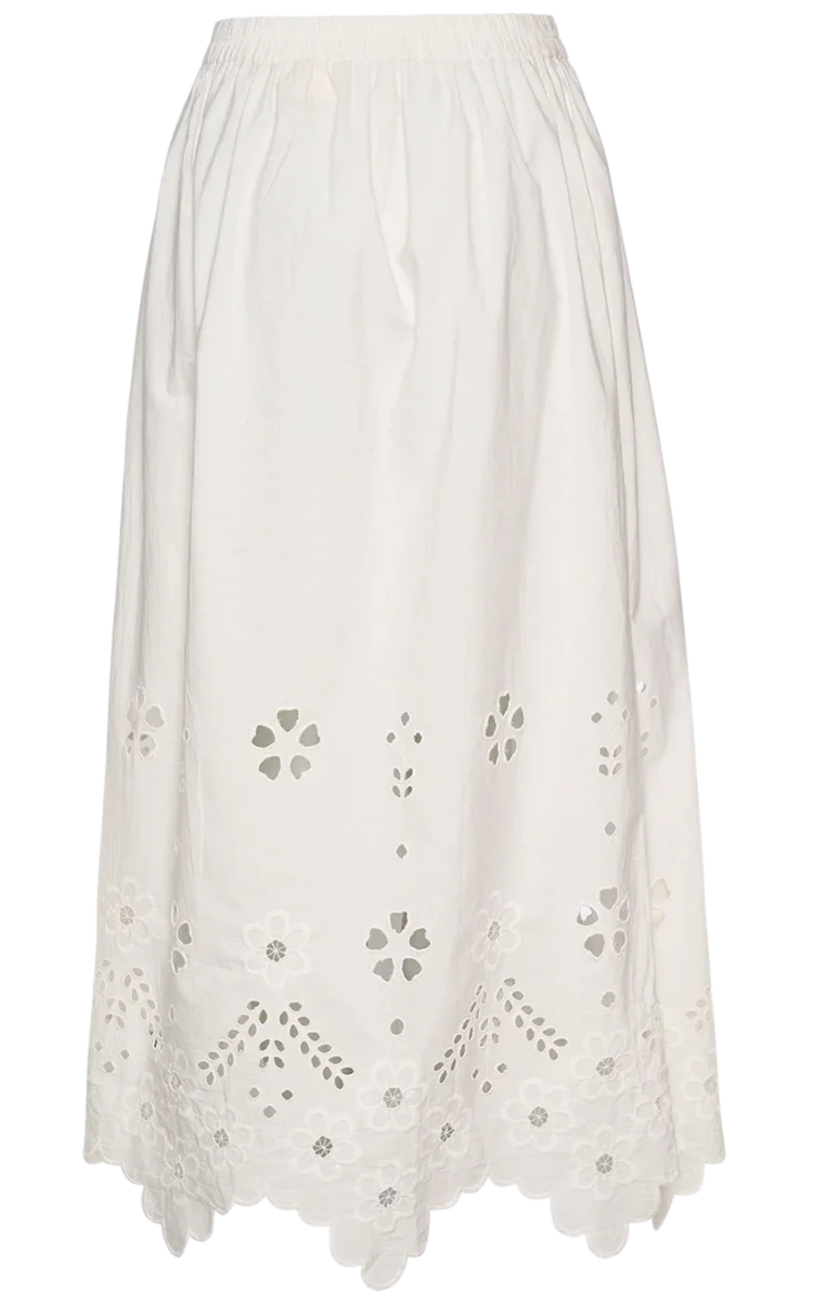 Sissel Edelbo Trine Skirt Organic Cotton White Cutwork