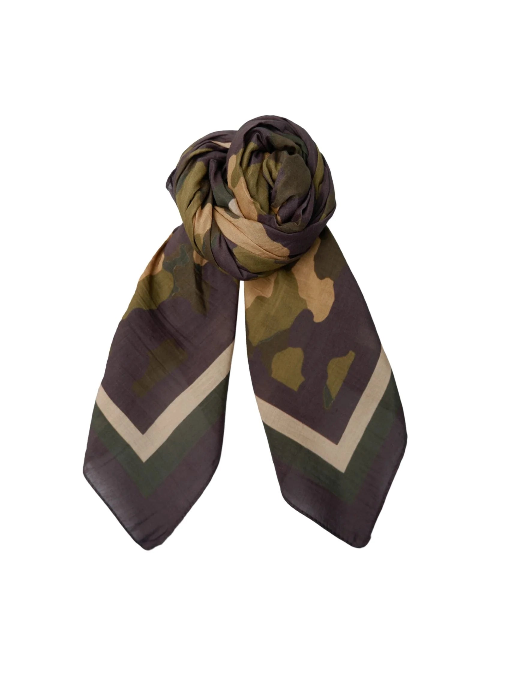 Black Colour BCGia Mini Scarf 7214 Camoflage