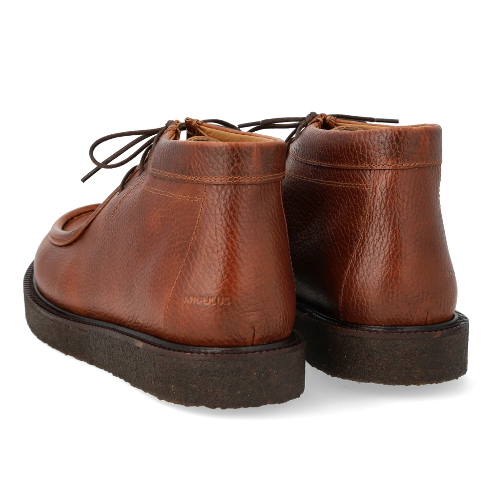 Angulus Snøresko Med Dekorativ Rand 7426-107 Cognac