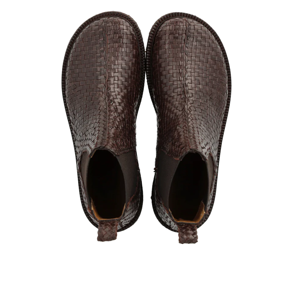 Angulus Håndflettet Chelsea Støvle 7847-102 Dark Brown Braid
