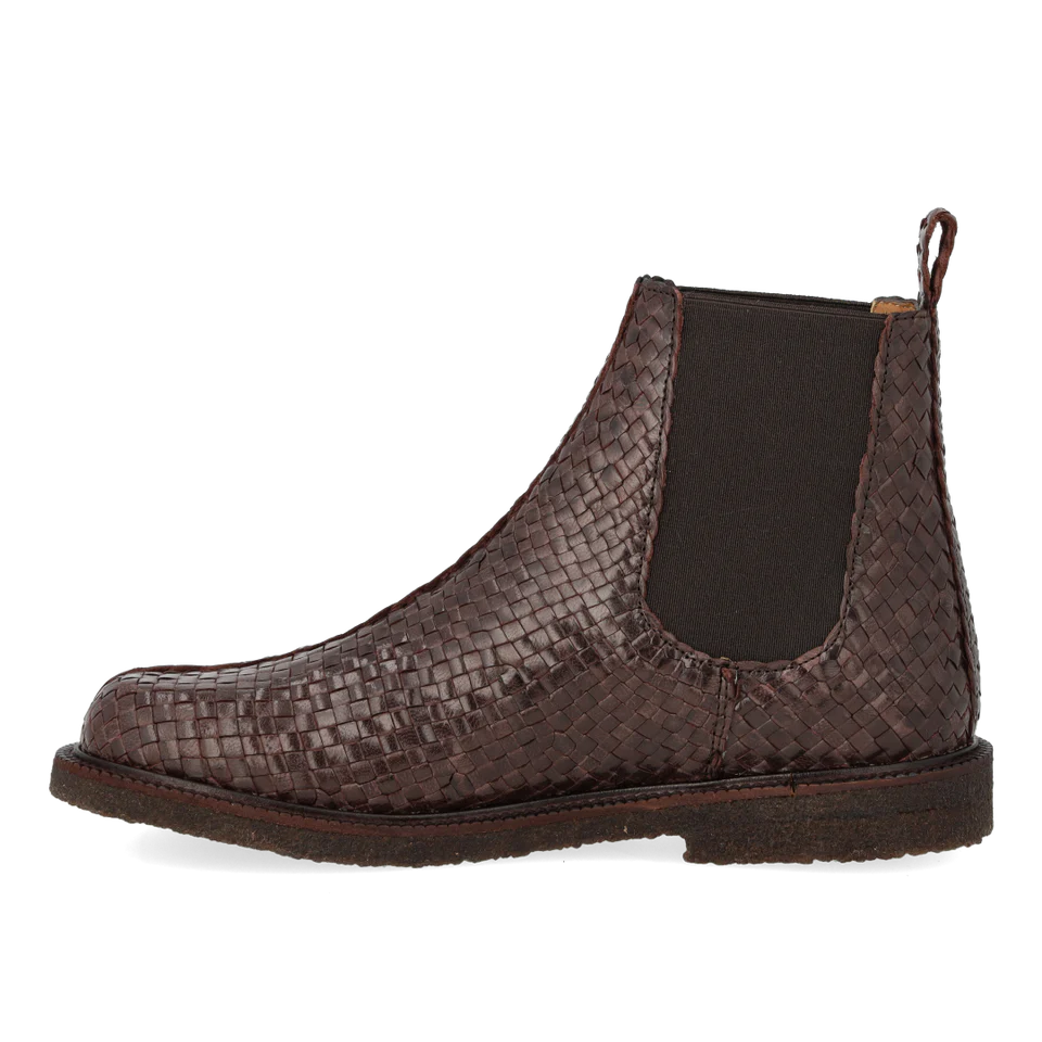 Angulus Håndflettet Chelsea Støvle 7847-102 Dark Brown Braid