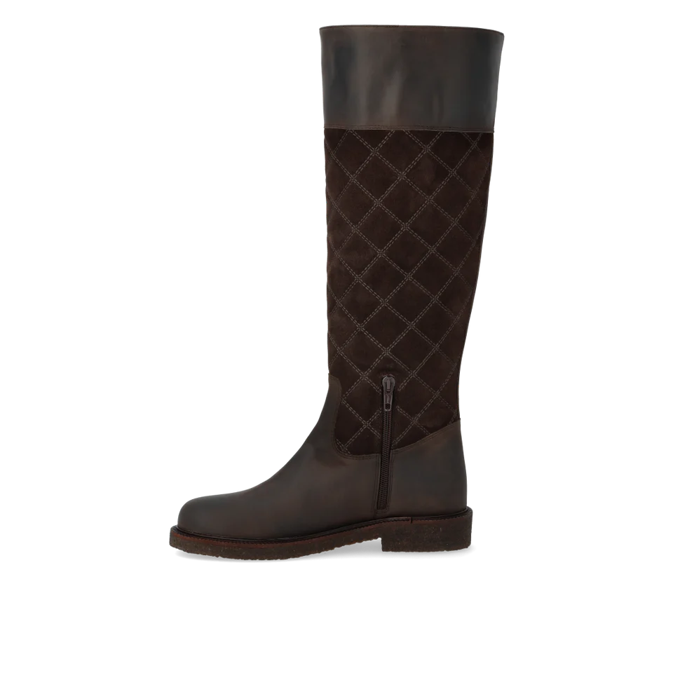 Angulus Langskaftet Støvle Med Kvilt Detalje 7862-101 Dark Brown