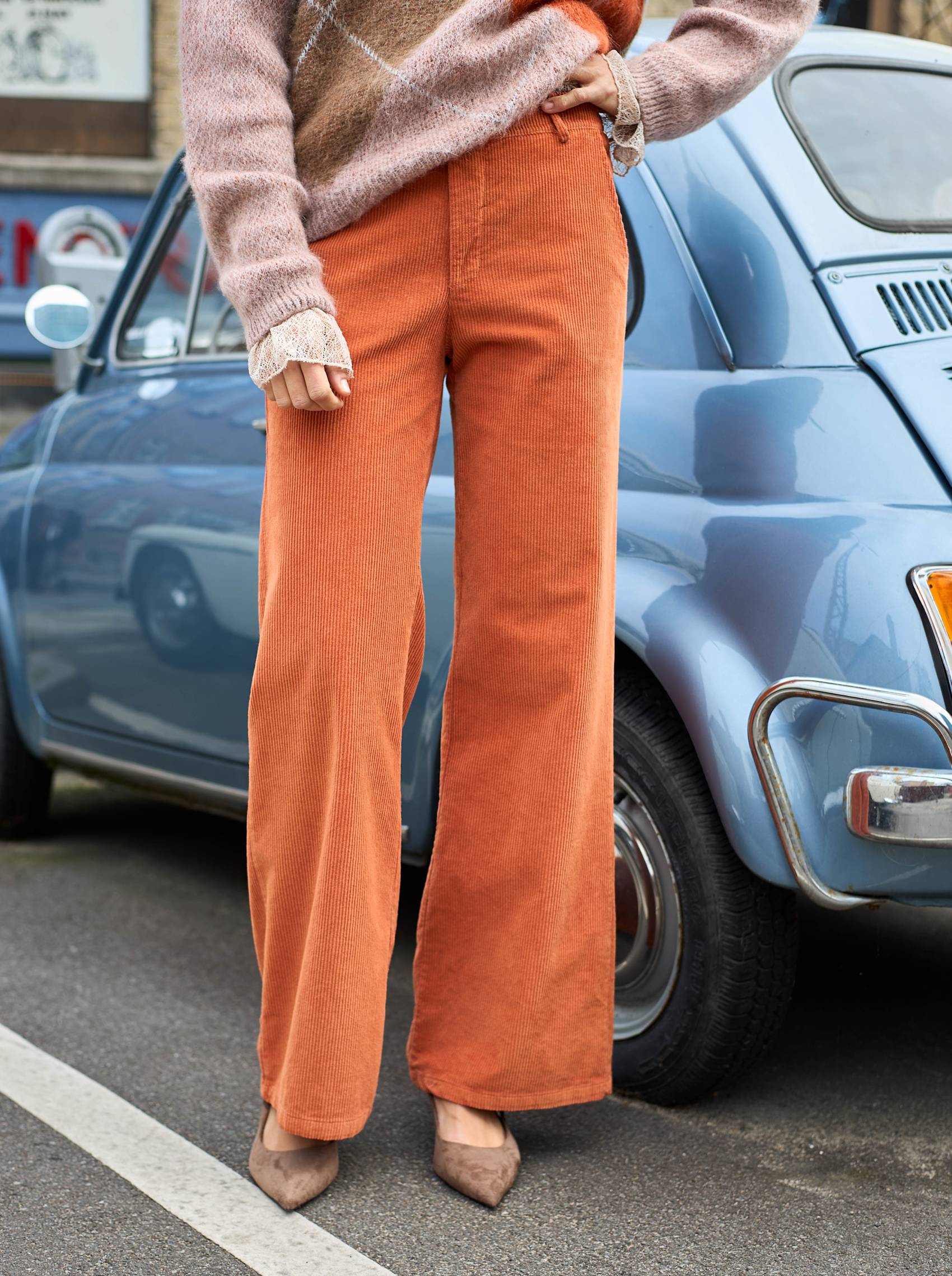 Black Colour BCCora Corduroy Box Pant 40676 Burnt Orange