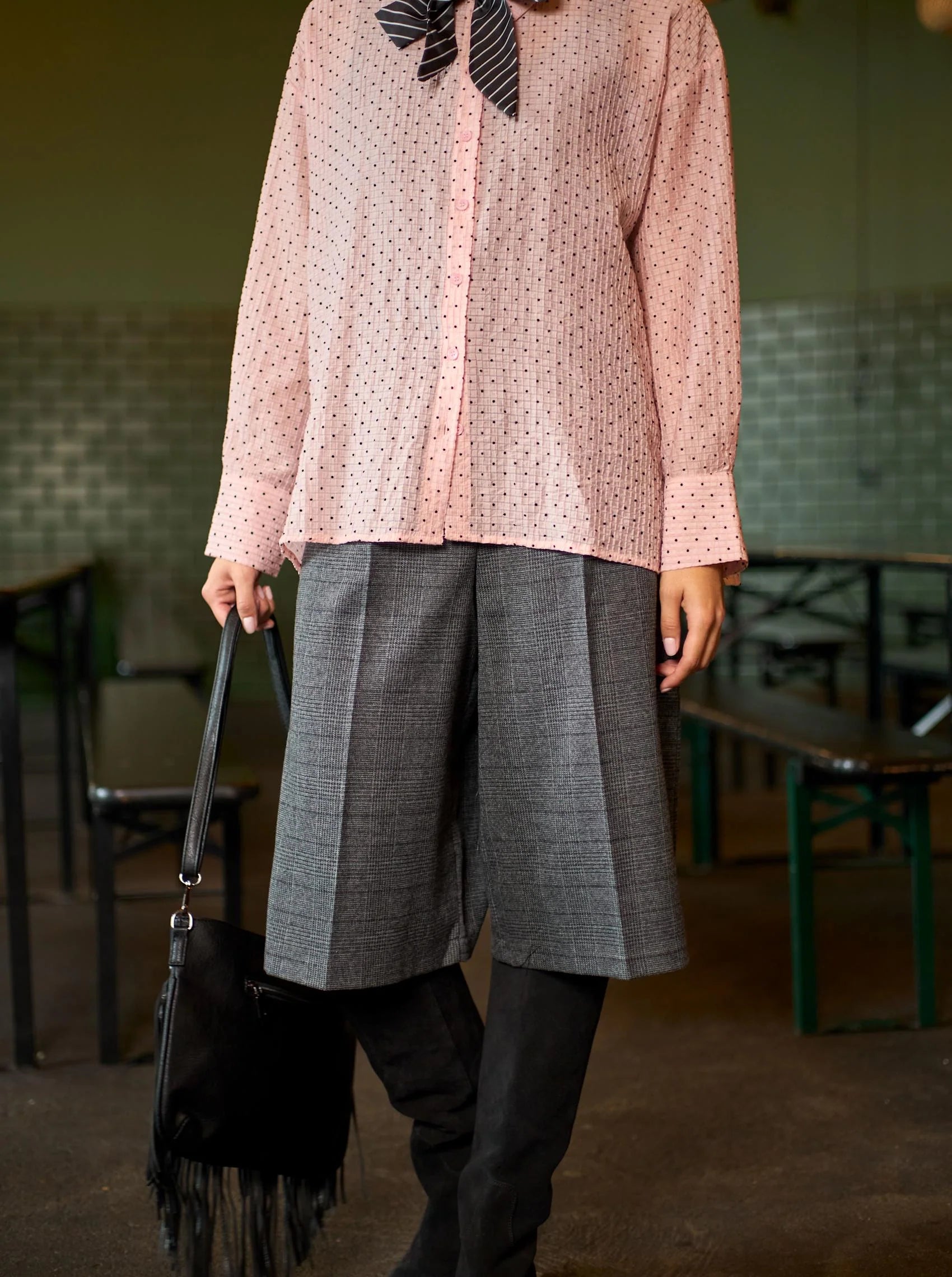 Black Colour BCLuciano Pleated Jorts Dk. Grey