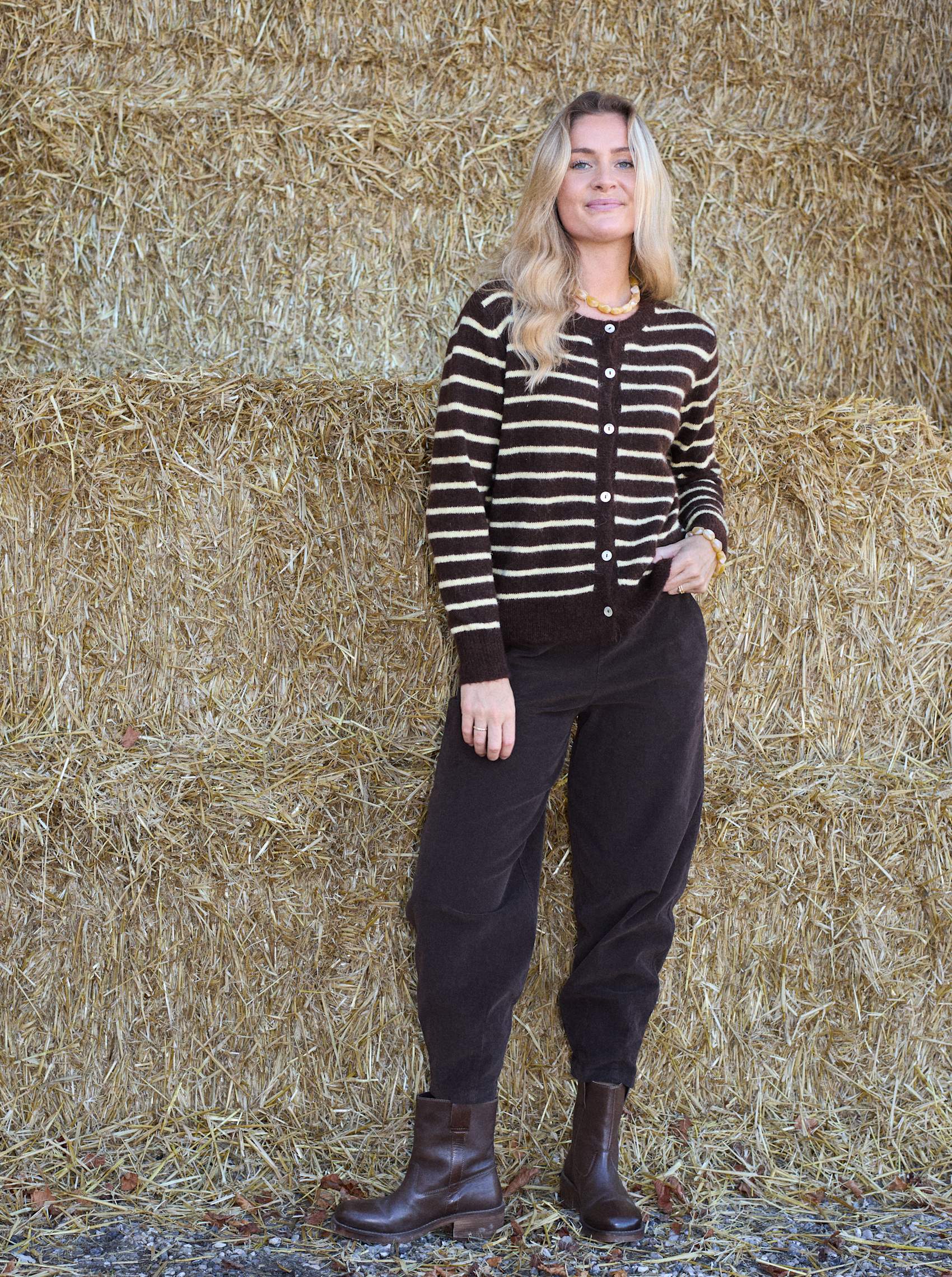 Black Colour BCMemphis Barrel Pant Coffee