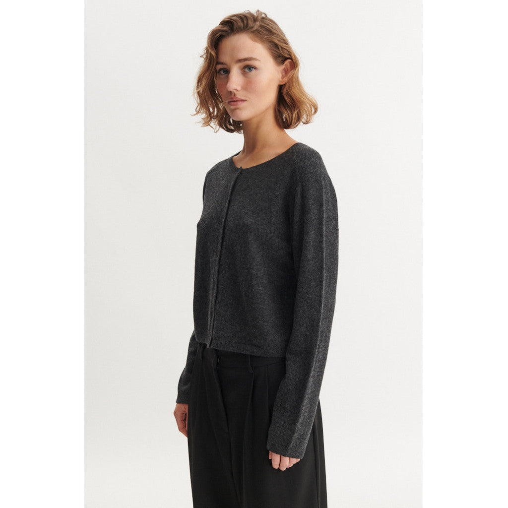Basic Apparel Selem Cardigan BA203-02 Dark Grey Melange