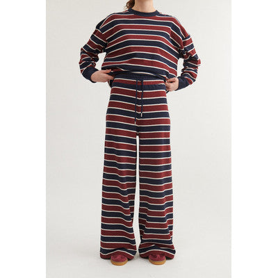 Basic Apparel Anneli Pants Bordeaux Truffle/Sky Captain