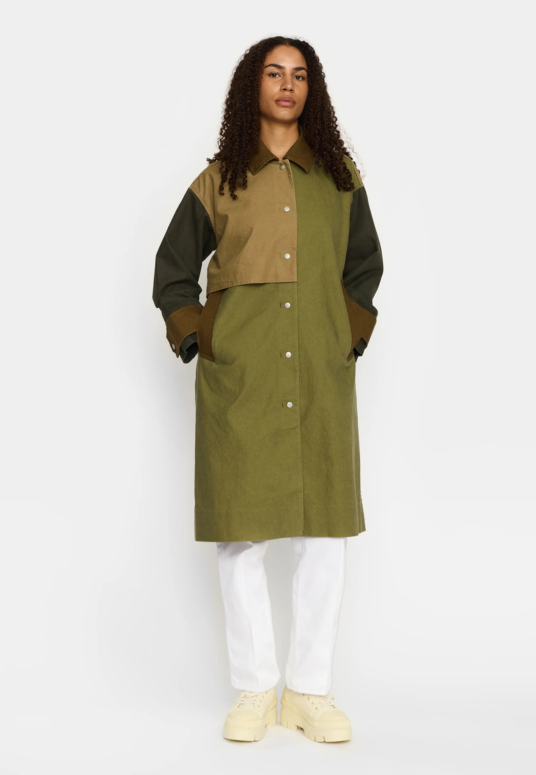 SELFHOOD Block Trenchcoat Army