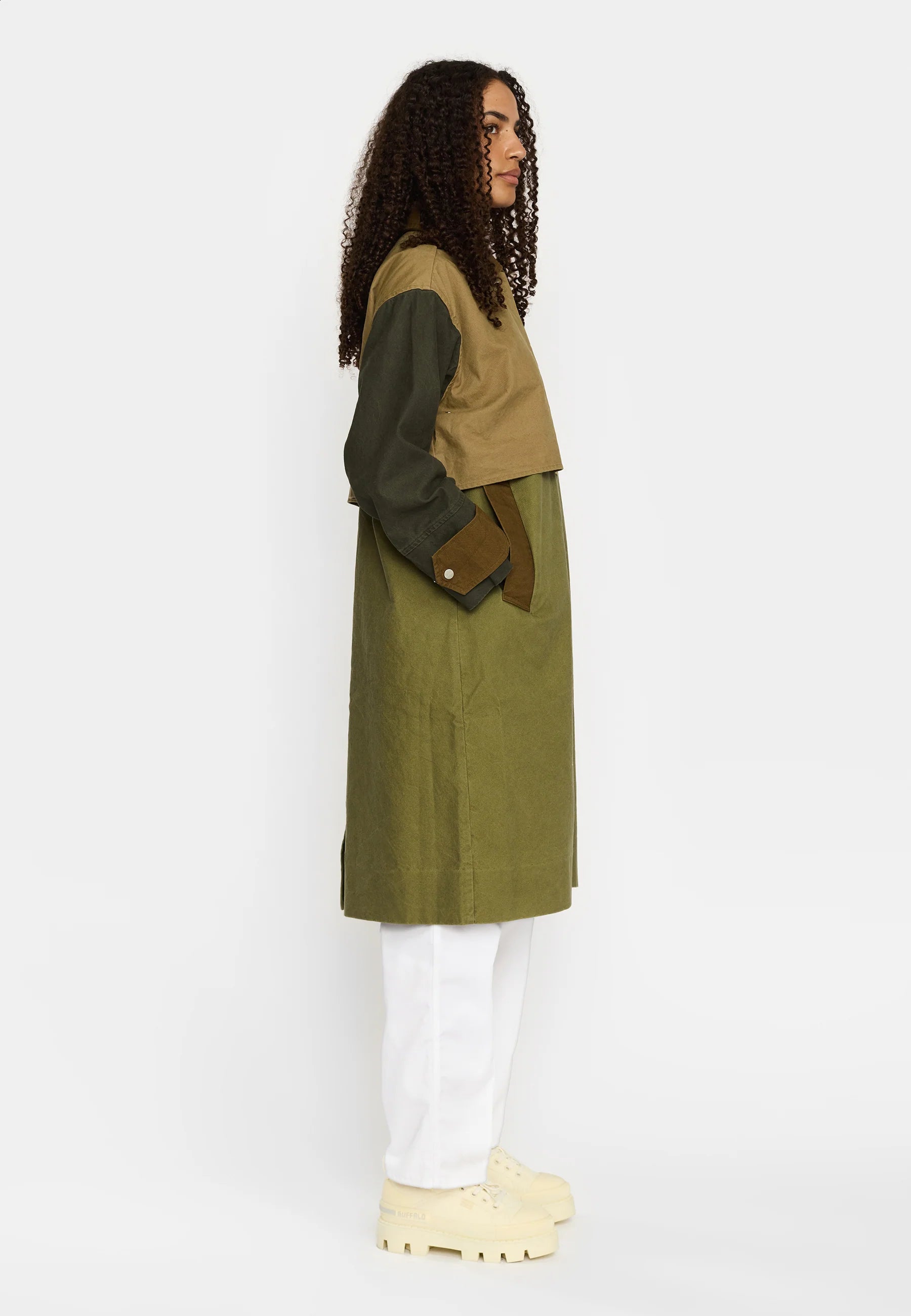 SELFHOOD Block Trenchcoat Army