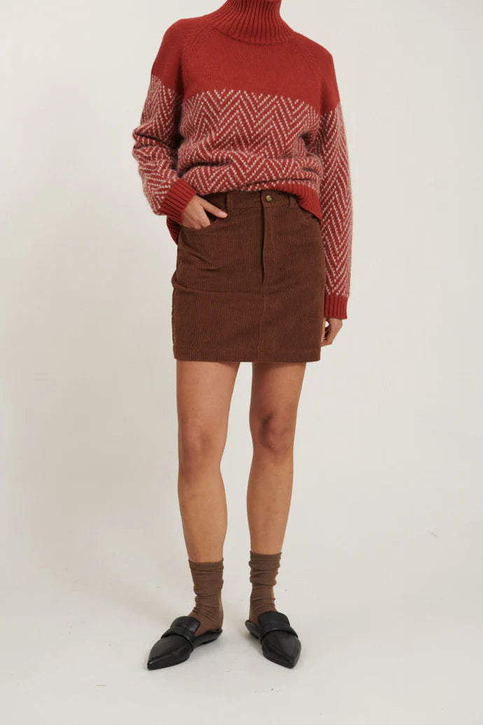 Basic Apparel Cherry Skirt Bison