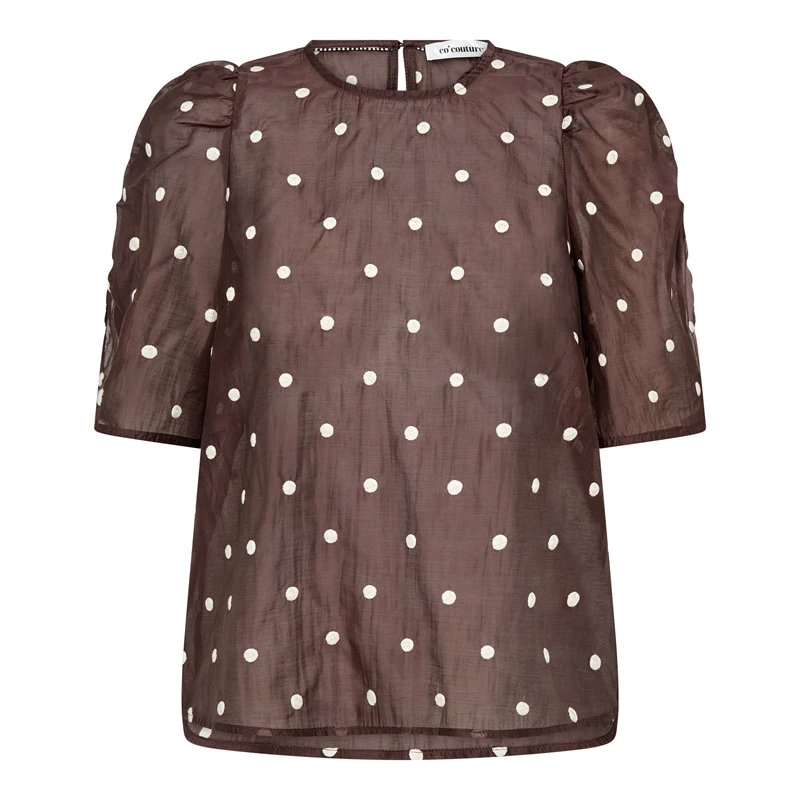 Co'Couture DitaCC Dot SS Blouse Dark Brown