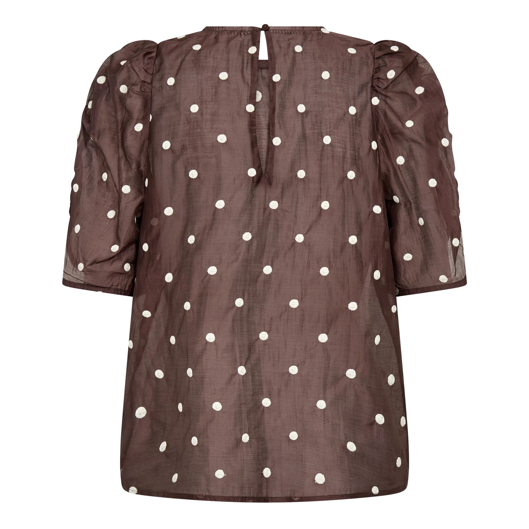 Co'Couture DitaCC Dot SS Blouse Dark Brown