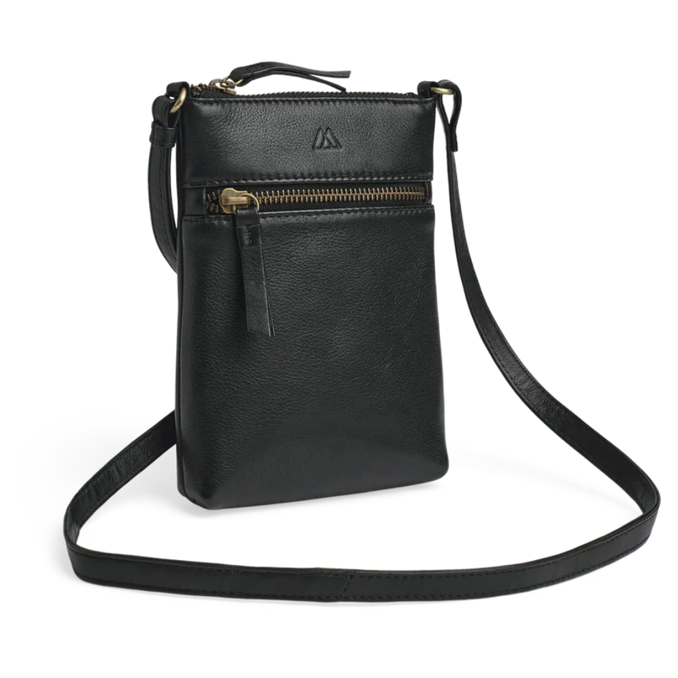 Markberg AvenMBG Cross. Bag, Soft Vin. Black w/Br. Gold