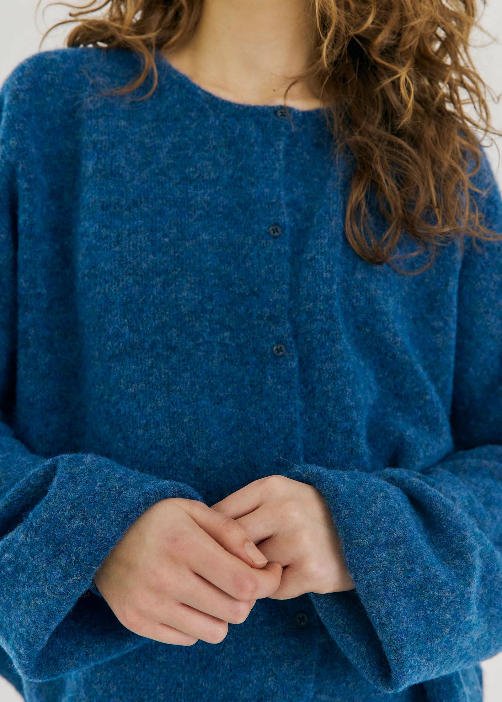 Norr Halli Button Knit Cardigan Teal