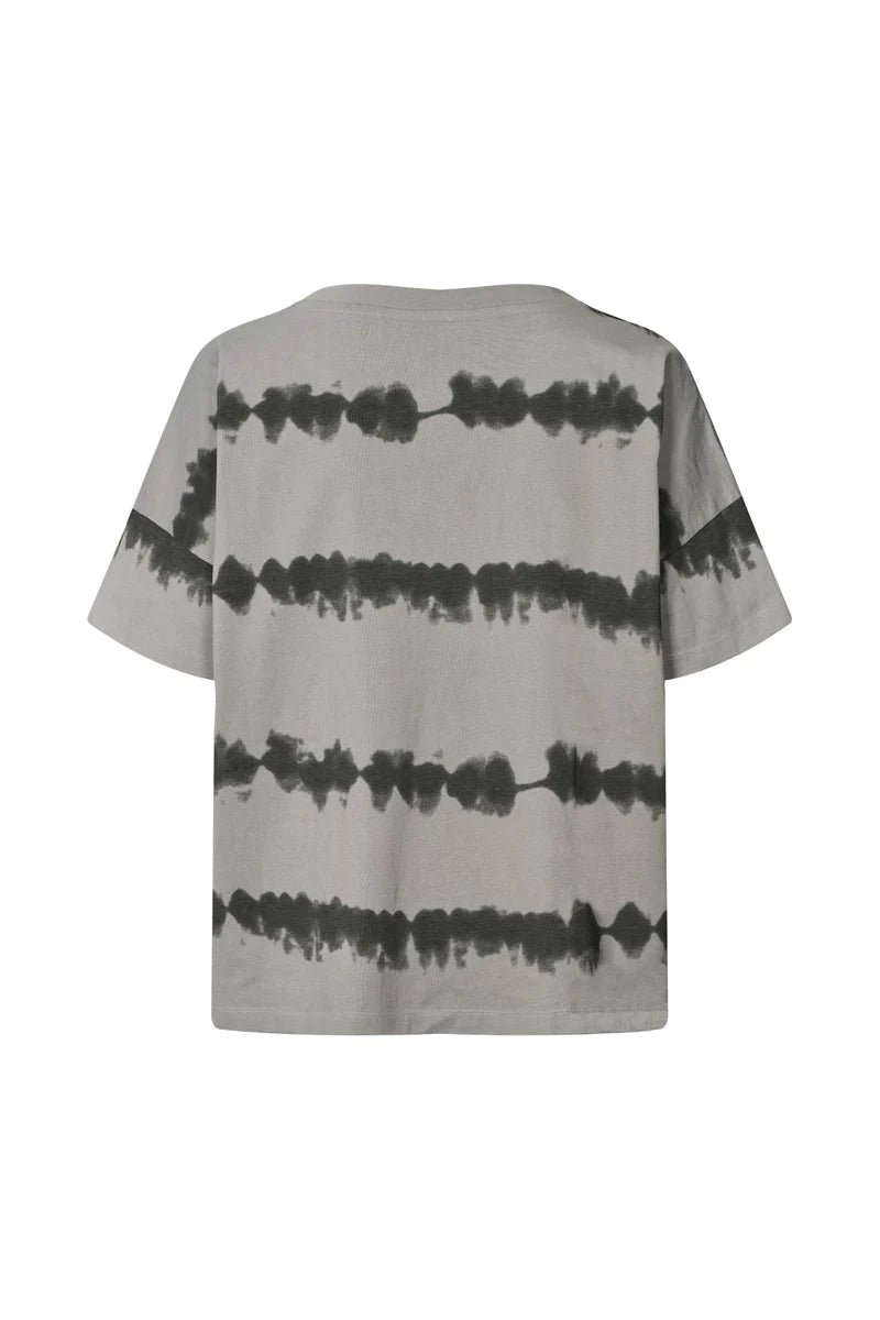 Rabens Saloner Vista Print Cropped T-shirt Uria Grey Combo