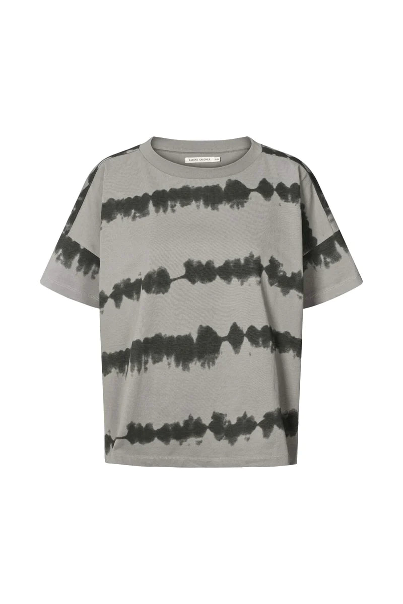 Rabens Saloner Vista Print Cropped T-shirt Uria Grey Combo