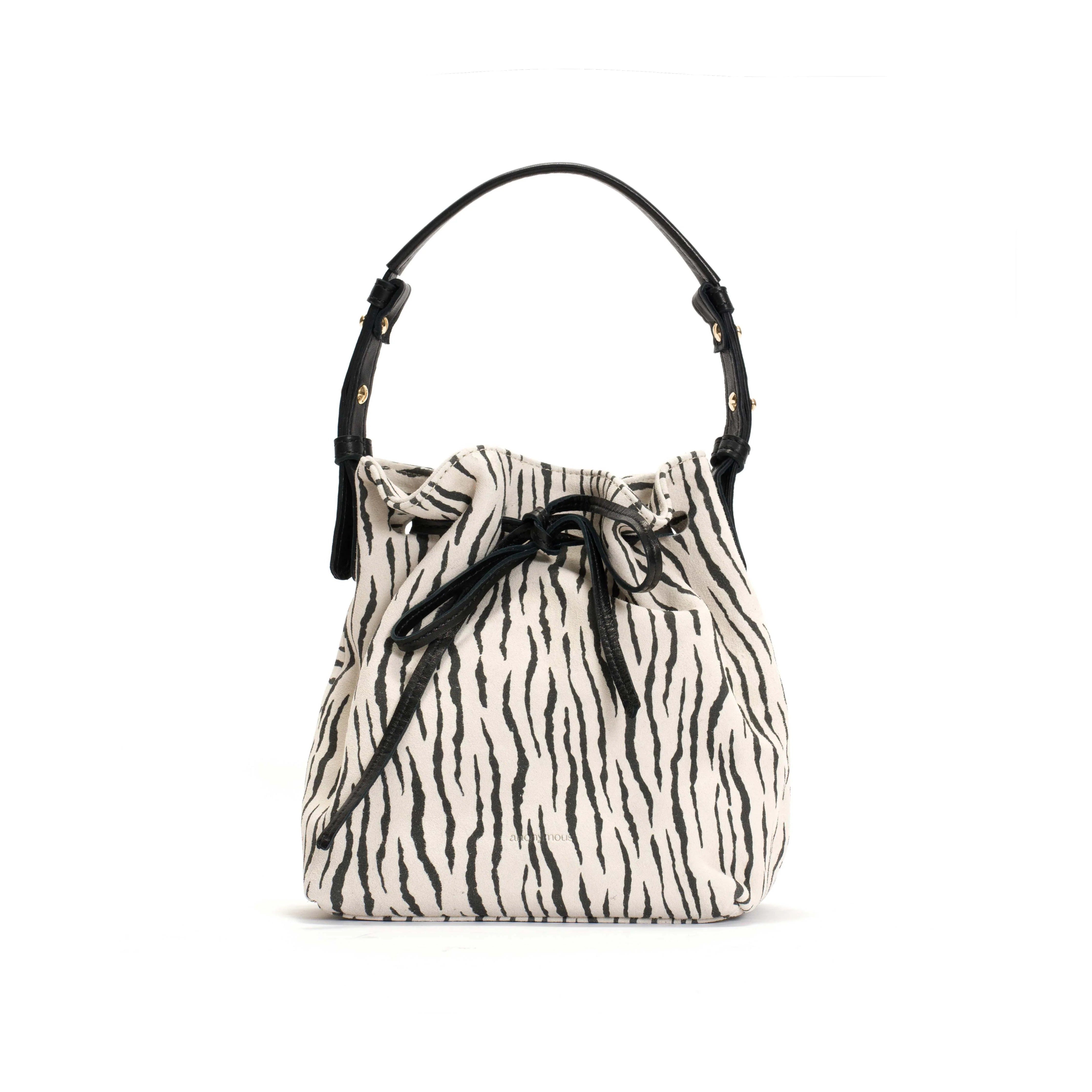 Anonymous Copenhagen Kacey Petite Bucket Bag Calf Suede Print Zebra