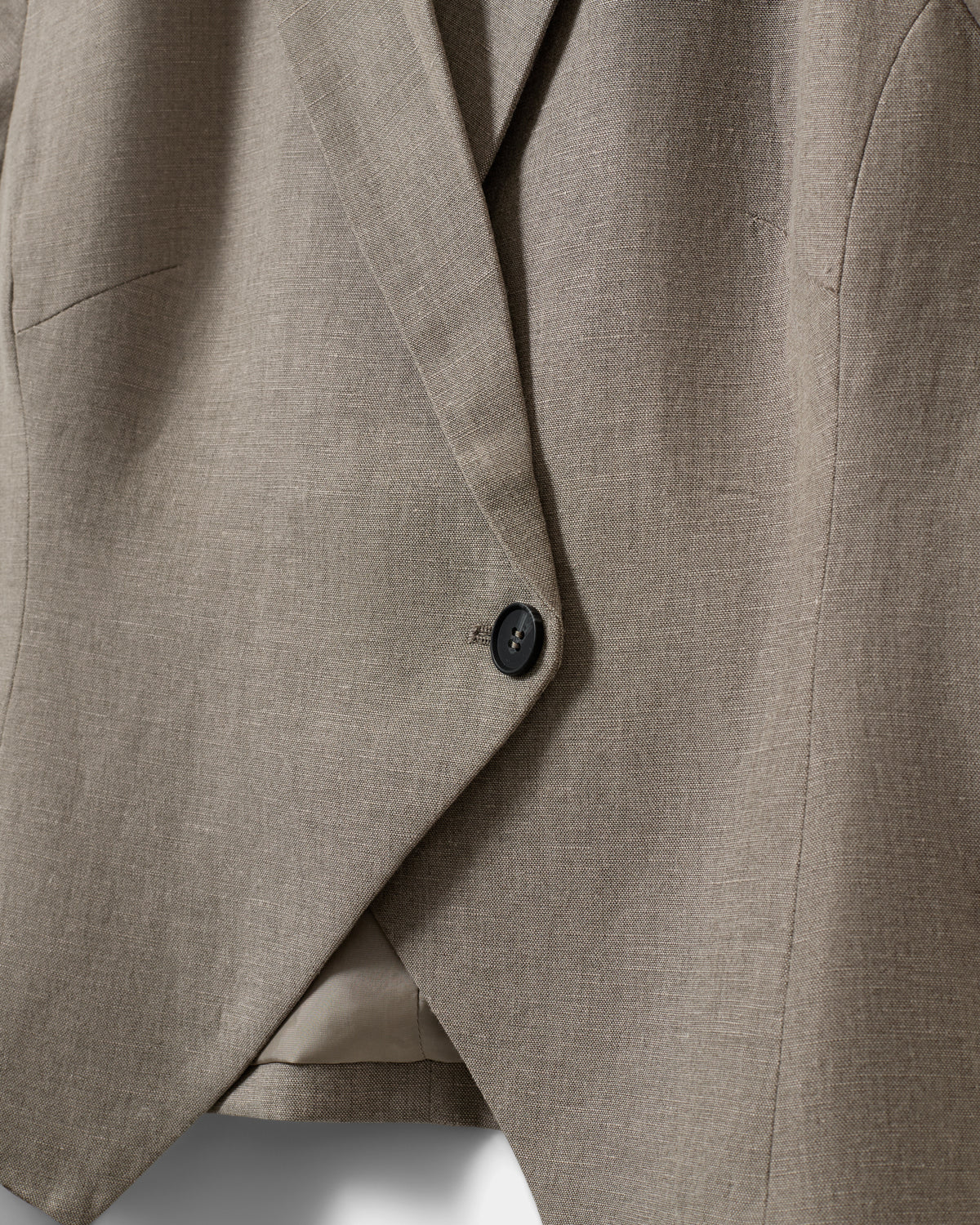 Sofie Schnoor Majsesw Linen Mix Cap Sleeve Blazer Dark Sand