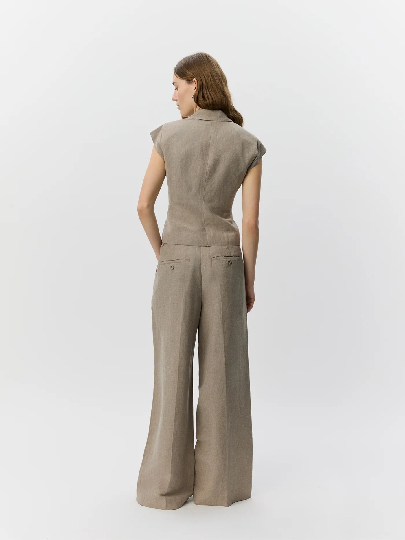 Sofie Schnoor Majsesw Linen Mix Cap Sleeve Blazer Dark Sand