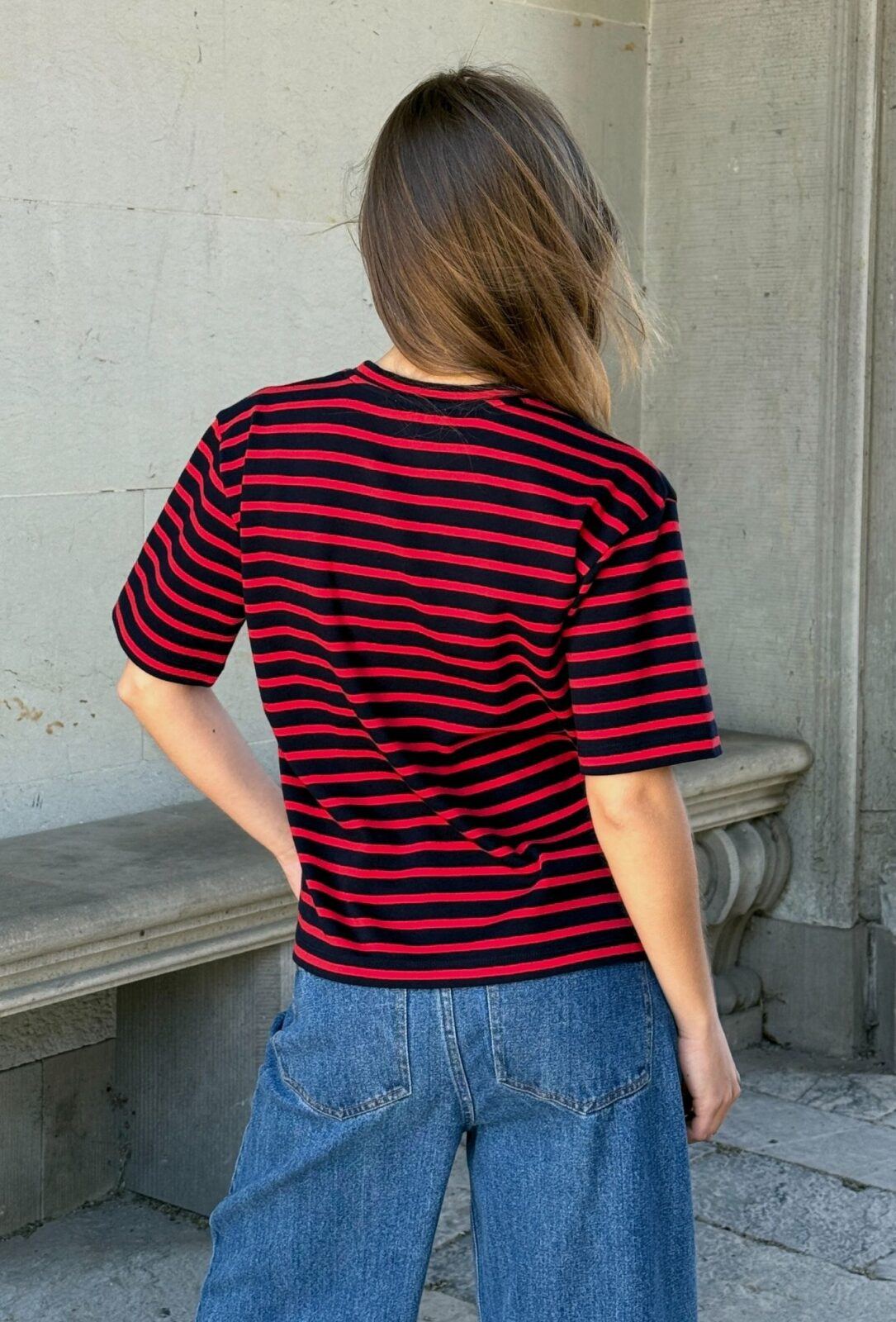 Boii Mejse O-neck Tee Stripe Navy/Red