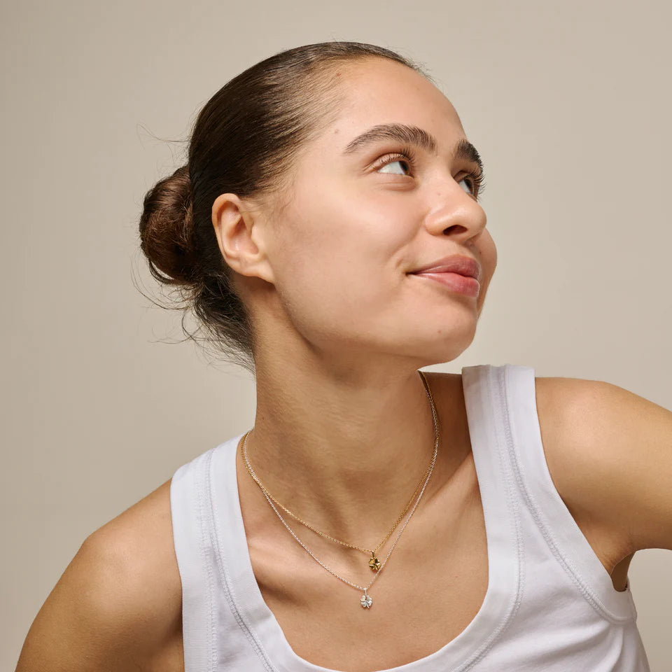 Enamel Necklace Four-Leaf Clover Gold