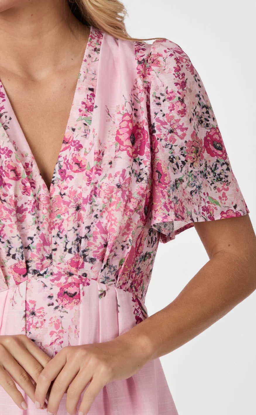 Neo Noir Serna Flower Print Dress Cols 166177 Light Pink
