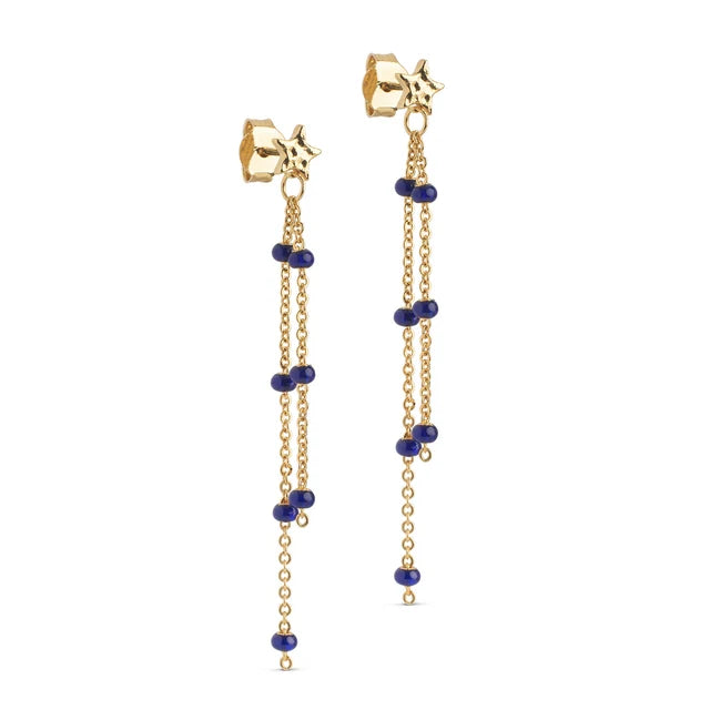 Enamel Earrings Lola Star E501GB Navy Blue