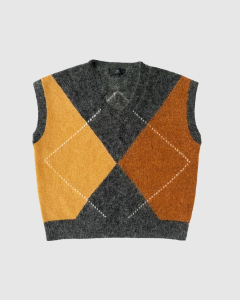 WITHBLACK WBLVenus Harlekin Waistcoat Desert Camel Harlekin