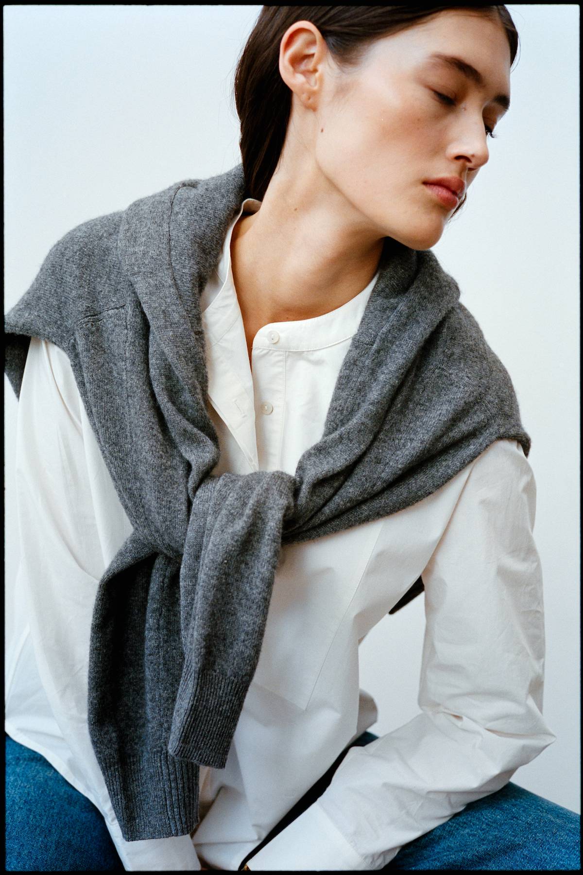 Rabens Saloner Sunny Crisp Cotton Bib Front Shirt White