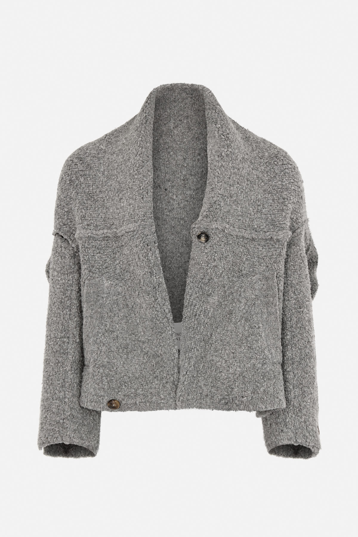 Rabens Saloner Emel Sheep Knit Reverse Jacket Grey Melange