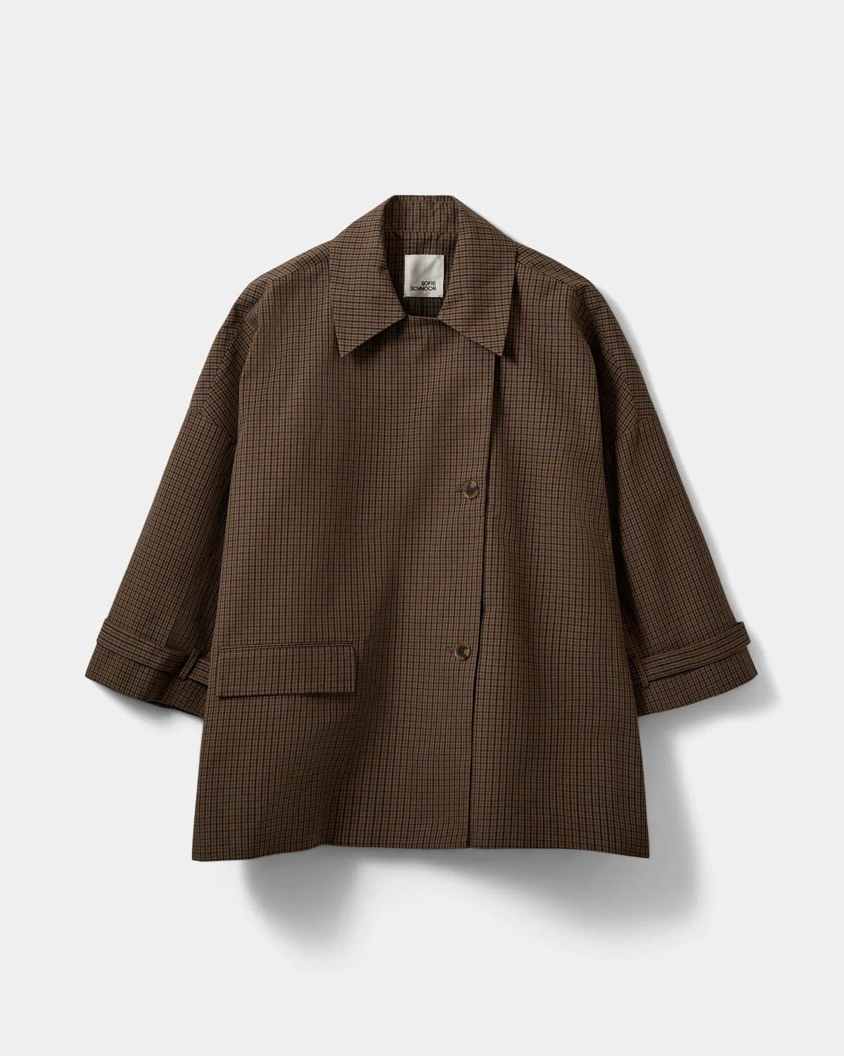 Sofies Schnoor SelinaSW Oversize Checked Coat Brown Check