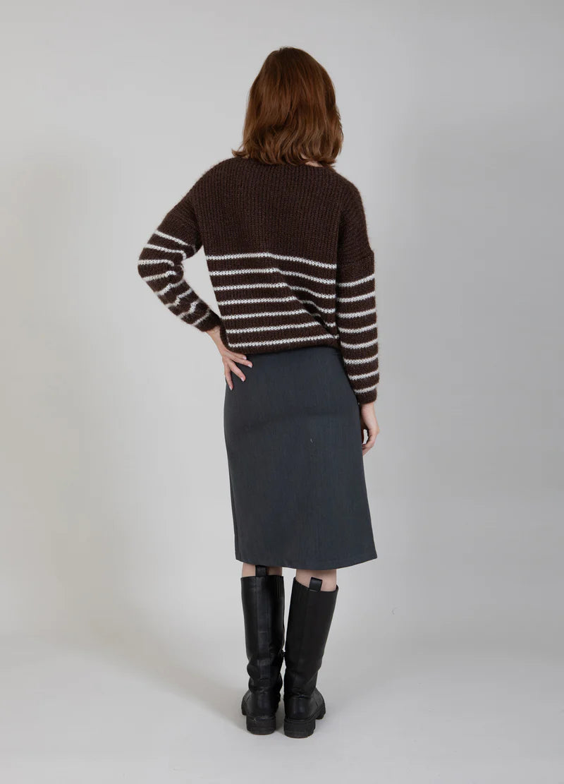 Coster Copenhagen Knit With Stripes Brown/Khaki