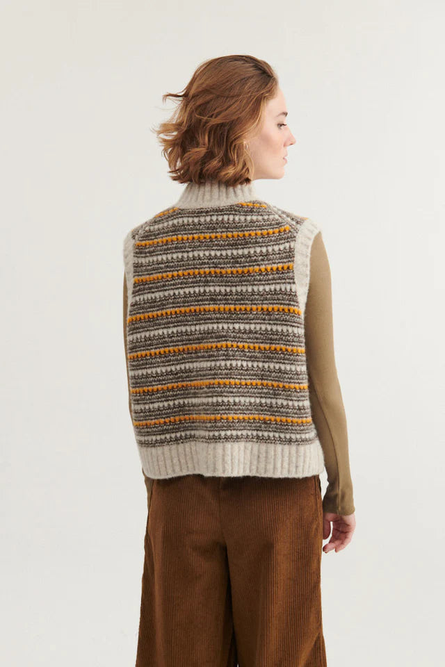 Basic Apparel Sally Vest Light Grey Mel./Carafe/Buckskin
