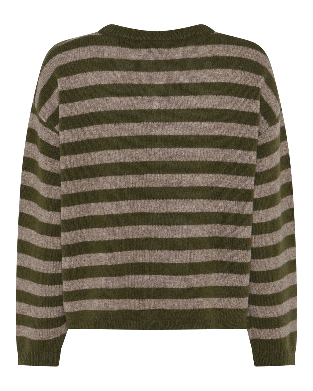 La Rouge Sisse Striped Cardigan Green/Camel Melange