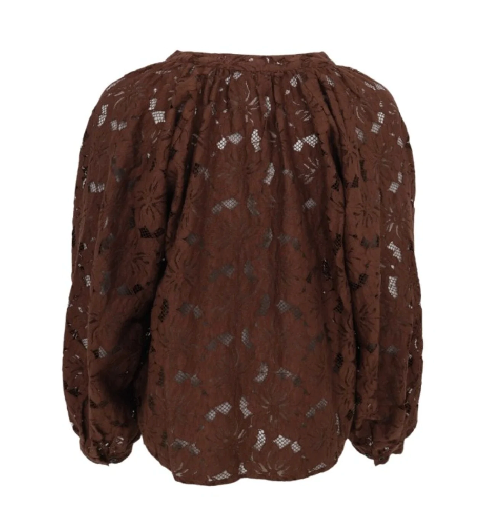 Black Colour Bcnelly Flower Blouse Coffee