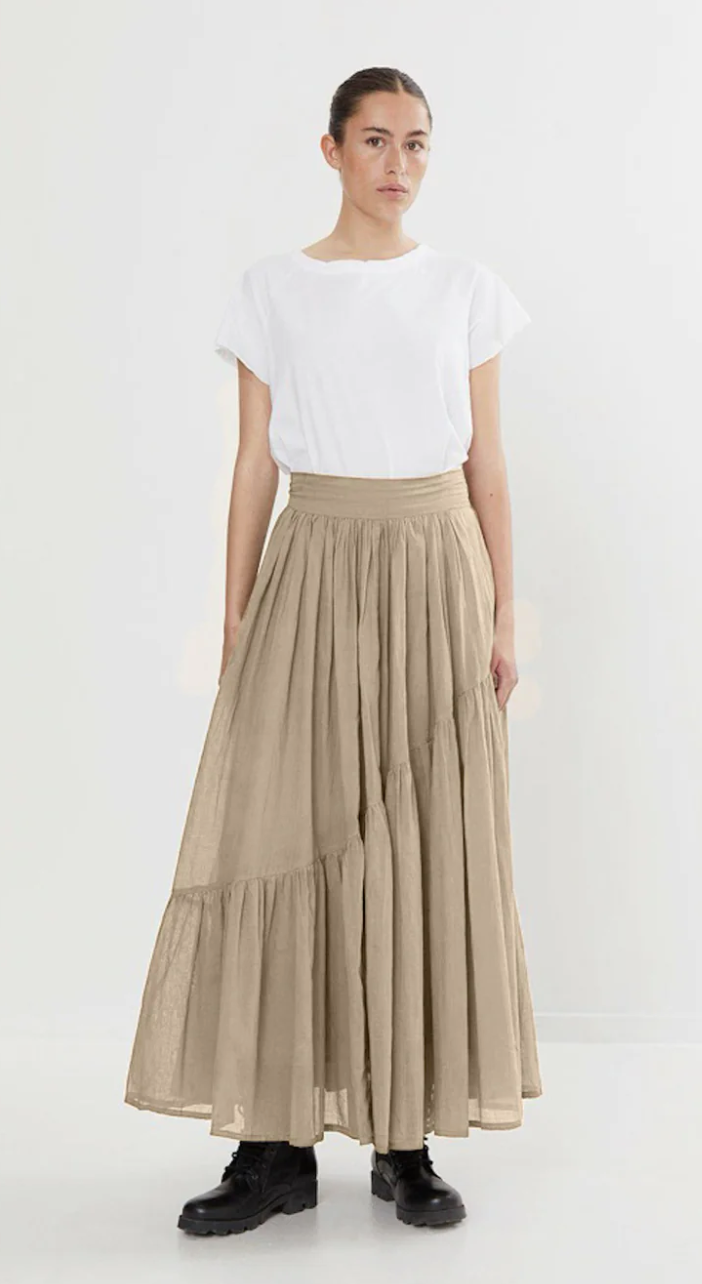 Rabens saloner Angled Gather Skirt Polonia Oyster