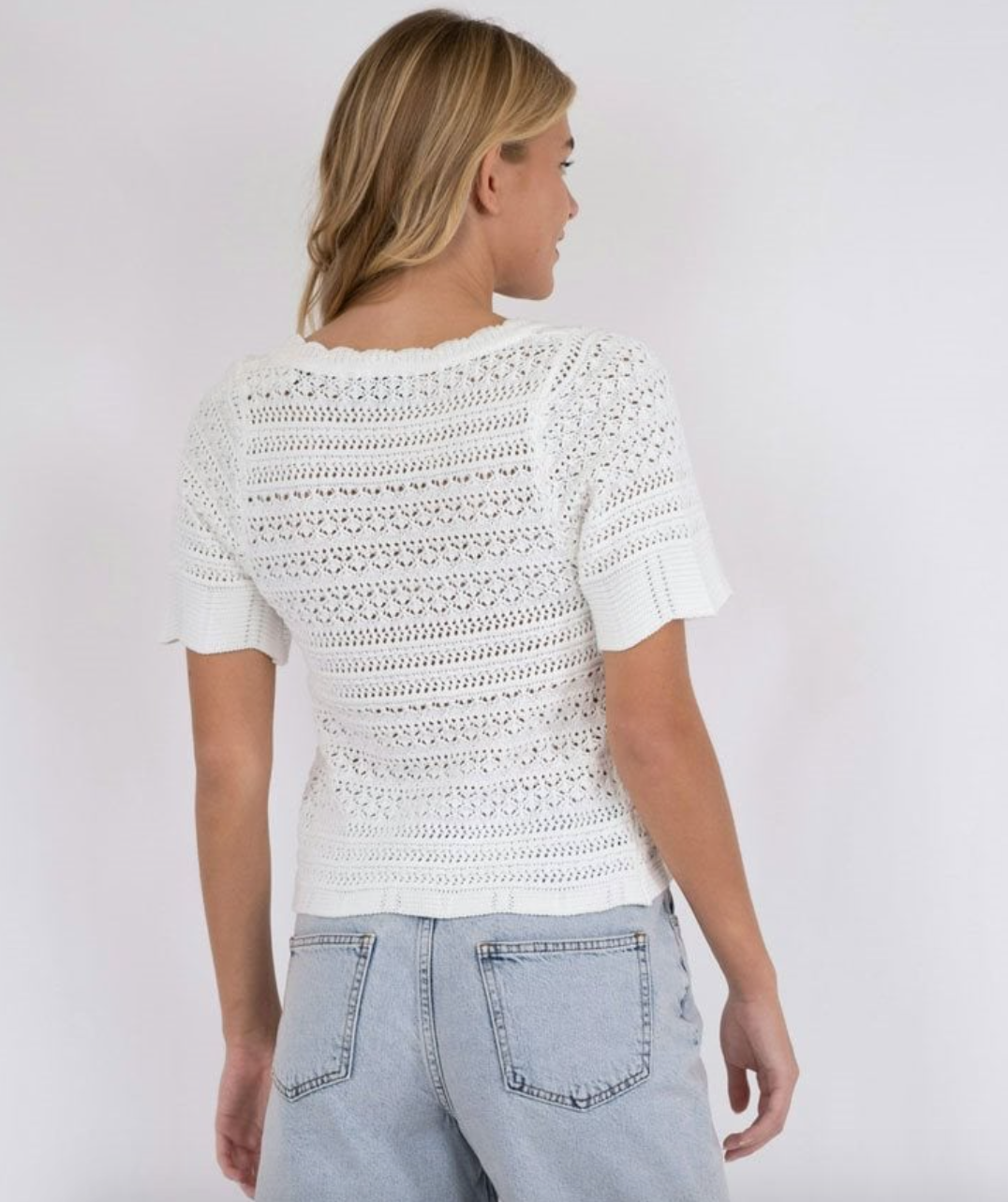 Neo Noir Meiko Knit Blouse Off White