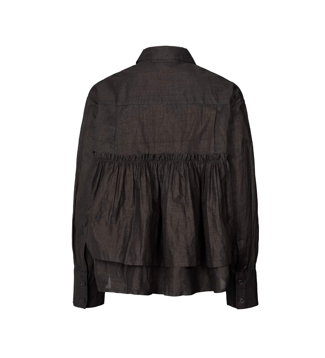 Rabens Saloner Multi Layer Frill Shirt Shaker Black
